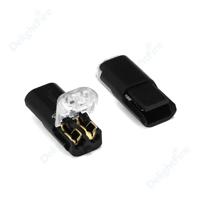 2-100pcs Wire Connector Terminal 2pin Electric Cable No Welding 2 Way Quick Splice Compact 2 Pin Wire LED Connectors Terminals
