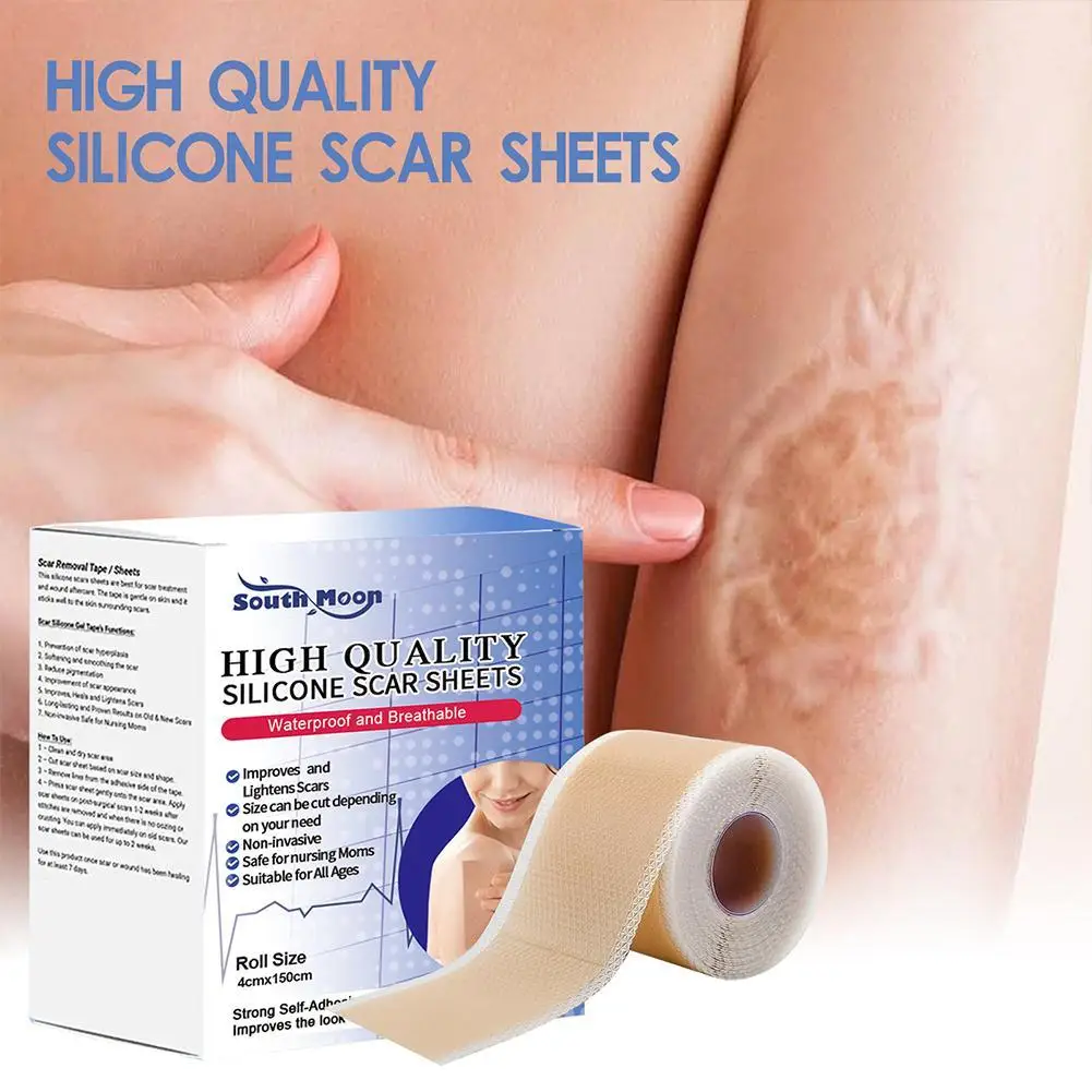 1pcs Silicone Scar Tape Roll Painless Effective For C-Section Keloid Surgery Burn Acne 4*150cm Scar Repair Tools M9K0