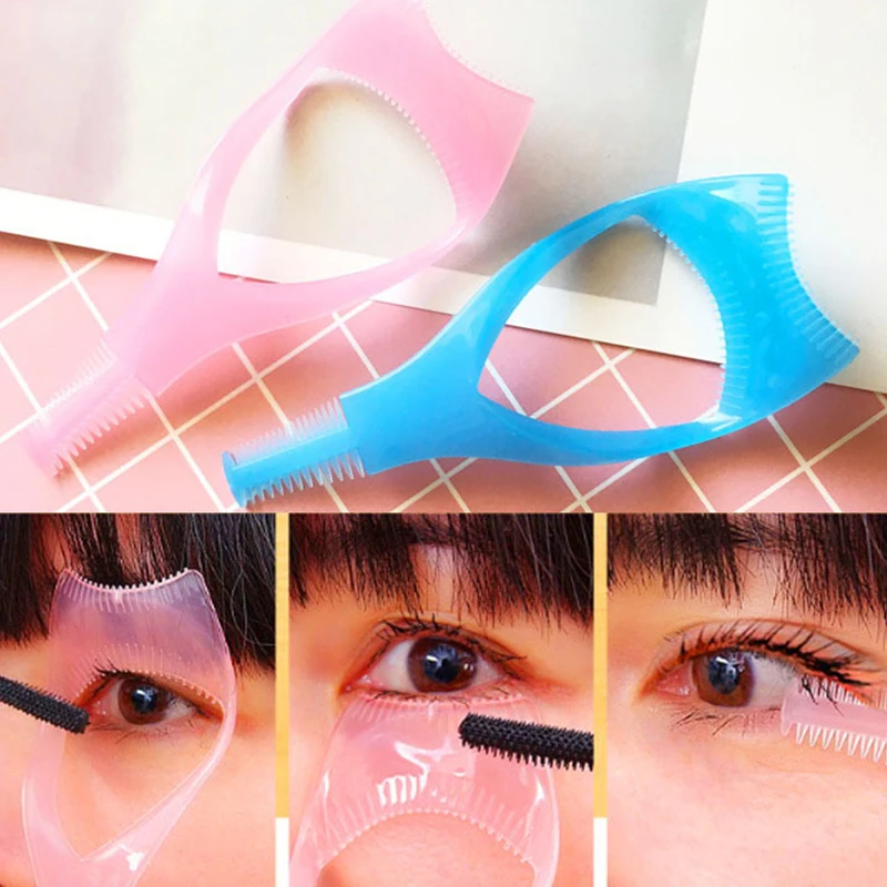 3 pezzi 3-in-1 pettine per ciglia applicatore mascara modello in silicone a forma di Y eyeliner assistente bigodino strumento di trucco multifunzionale