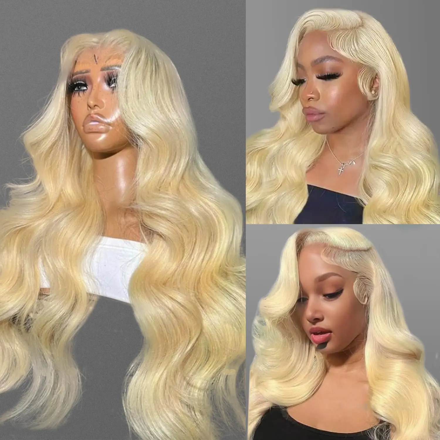 34 Inch 613 13x6 Lace Front Wig Human Hair 180% Density Blonde Wig Human Hair 613 HD Lace Frontal Wig Body Wave Pre Plucked Glueless Blonde Wigs