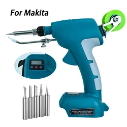 Kit de ferro de solda sem fio para Makita 75W, bateria 18V, ferramentas de soldagem rápida, Display Digital, pistola de solda elétrica, sem bateria