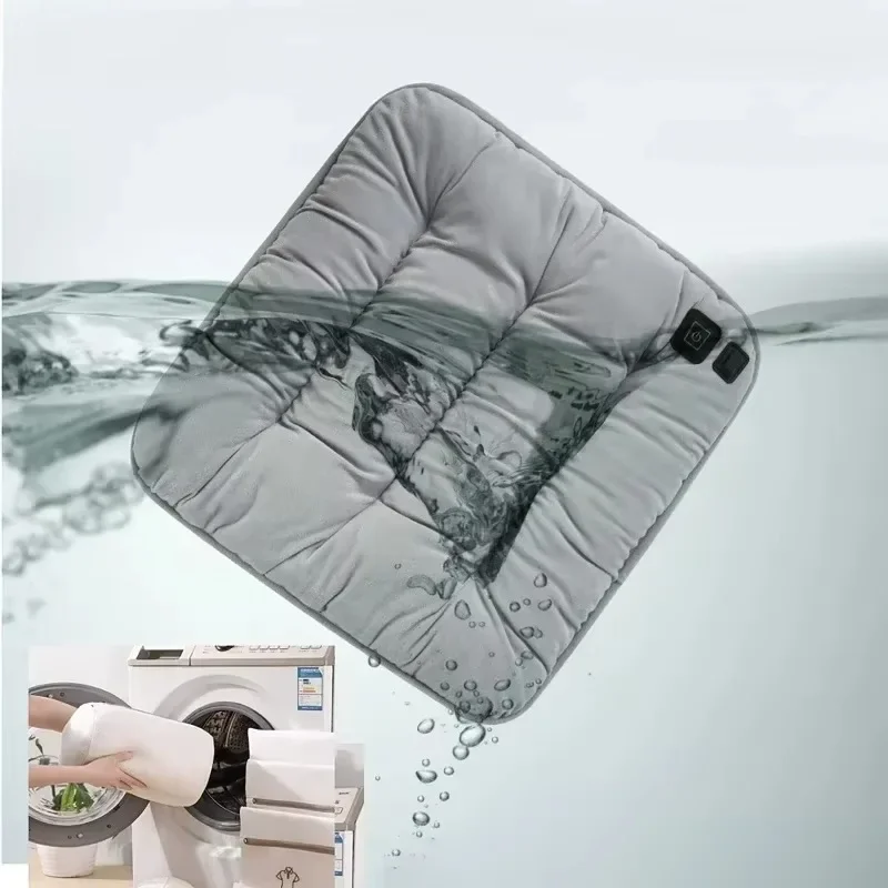 45x45cm Washable Graphene Heating Cushion USB Charging Office Heating Cushion 5V Electric Heating Pad With Wire Pocket 3 Level