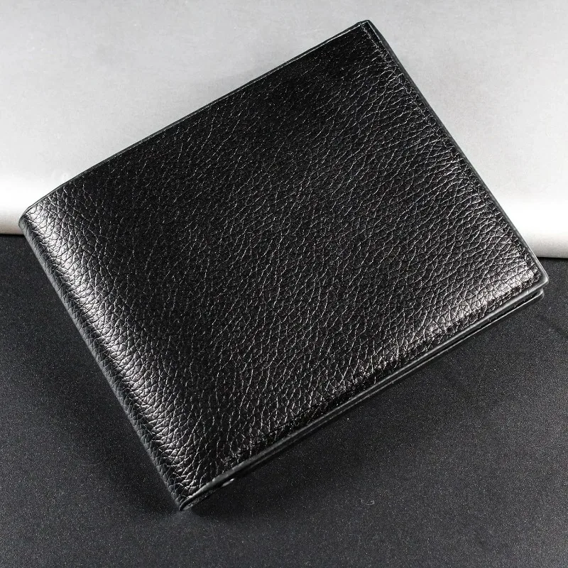 Men\'s Wallet Genuine Leather Men Wallets Premium Product Real Cowhide Wallets for Man Short Black Walet Portefeuille Homme