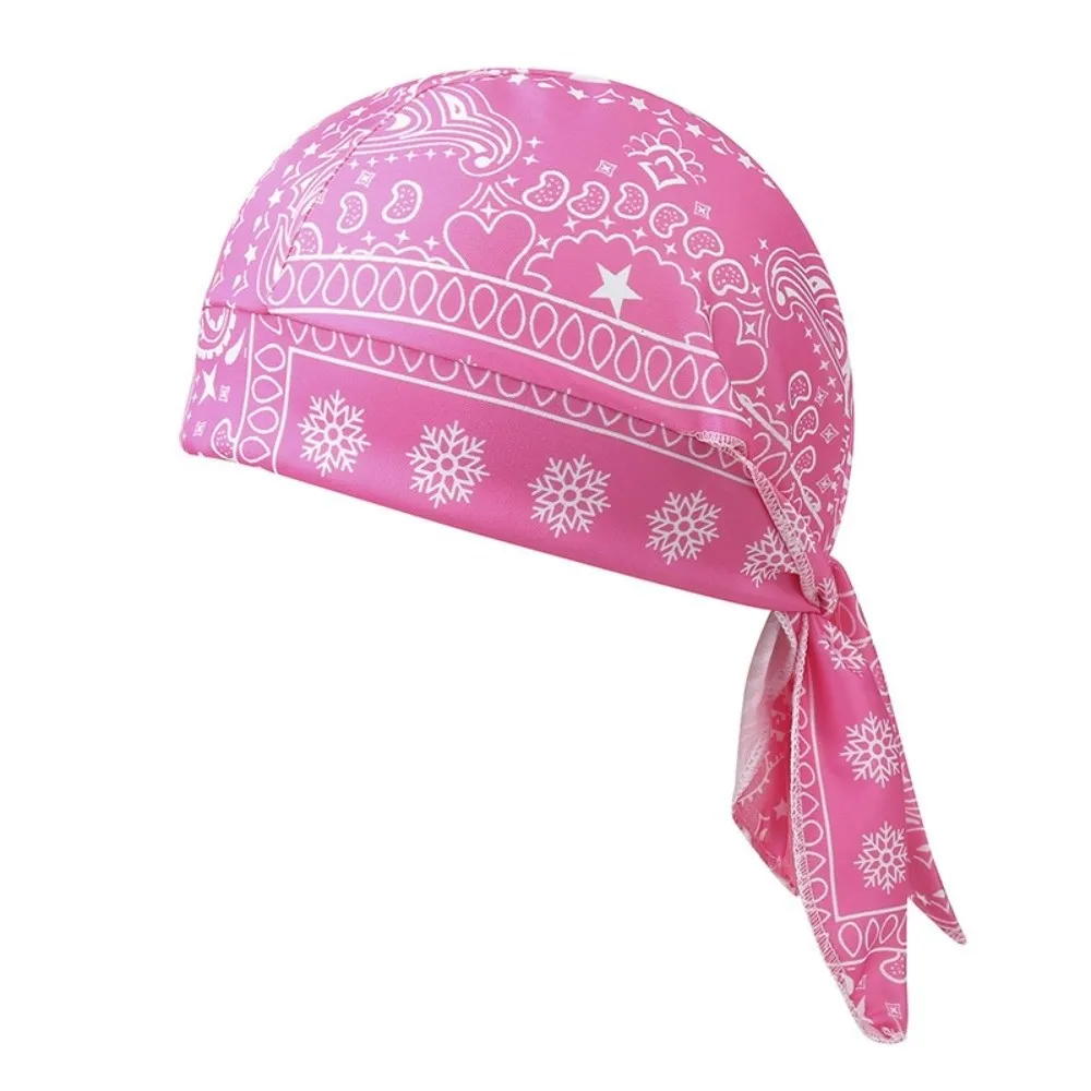 Lightweight Paisley Print Hijab Caps Quick Dry Breathable Bandana Headscarf Adjustable Comfortable Cycling Head Wrap Sports