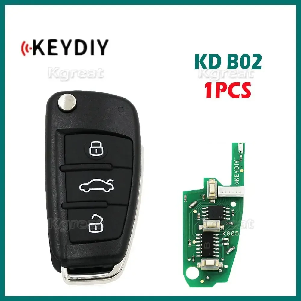 KEYDIY KD B02 범용 원격 키 B 시리즈 리모컨 자동차 키, 아우디 A6 스타일 자동차 키, KD900 KD900 + URG200 KD-X2 미니용