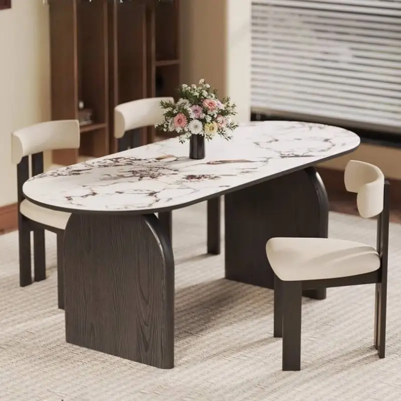 طاولة طعام بمساحة صغيرة زينة بيضاء صالات بيضاوية حجرة طعام صغيرة طاولة طعام حديثة أثاث ميسا دي جانتار للمنزل