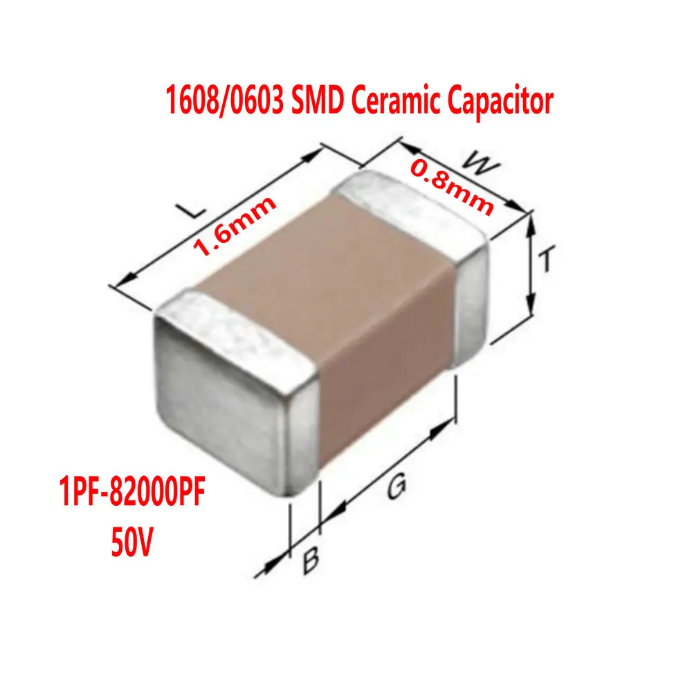 1608/0603 1PF 2PF 3 4 5 6 7 8 9 10PF 121K 151 181 221 271 331K 471 561 681 821K 3.3PF 4.7P 5.6P 8.2PF 222K 332K 472K 562K 50V