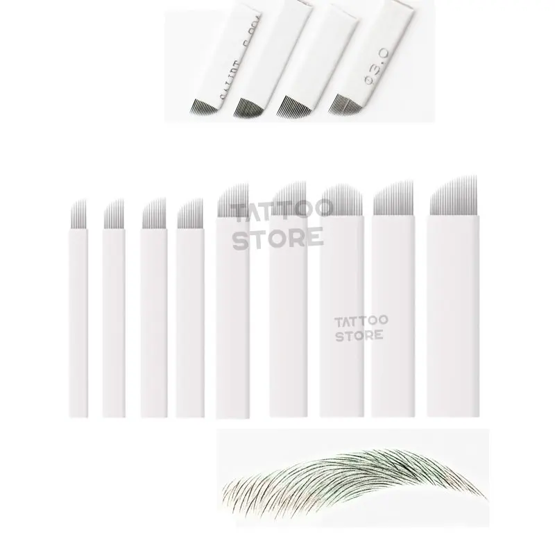 50Pc Microblading Needles Tebori Flex Microblading Blades 9/11/12/18 for Embroidery Pen Permanent Makeup Eyebrow Tattoo Supplies