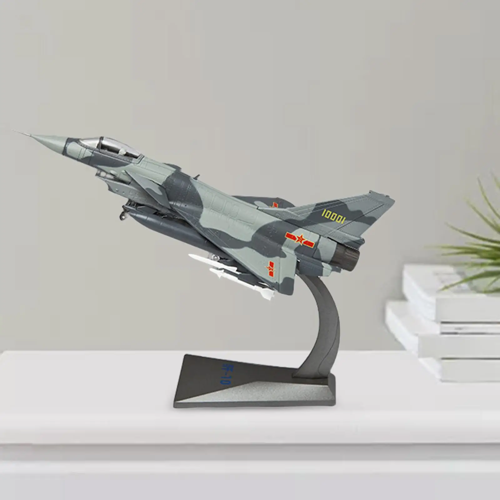 1:72 J10 Airplane Fighter Fighter Model Collectables Ornaments with Stand Plane Model for Office Shelf Cafe Table Collection