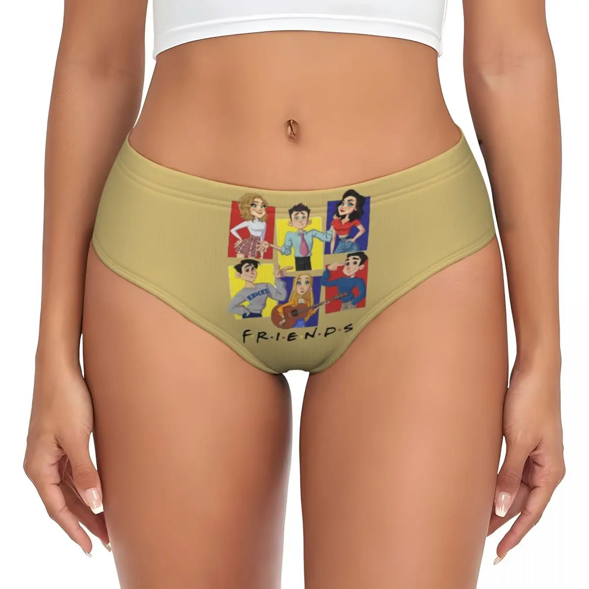 Custom TV Show Friends Briefs Underwear Women's Breathable Stretch Panties