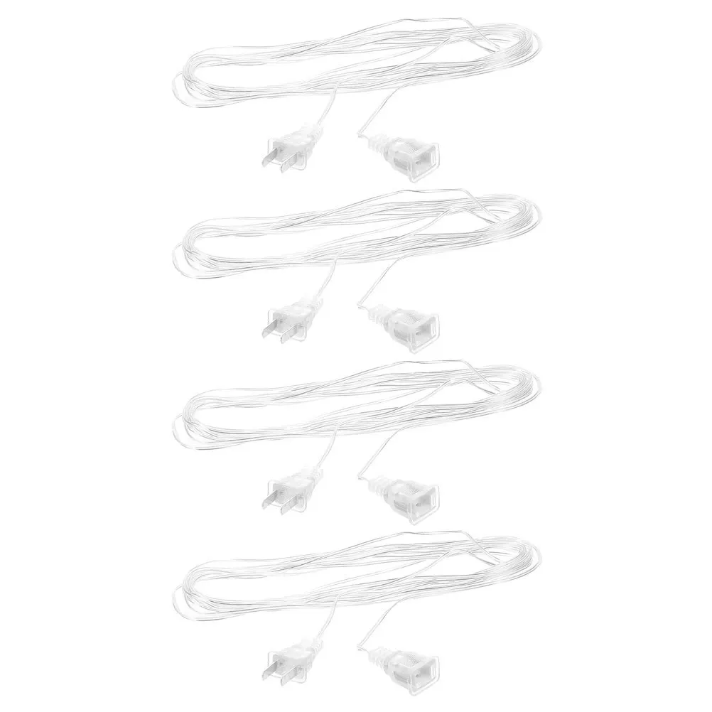 

4pcs 5M Invisible Extension Cord Indoor Ultra Thin Clear Cable For Led String Lights Curtain Lamp Plug Wire Extension Cord For