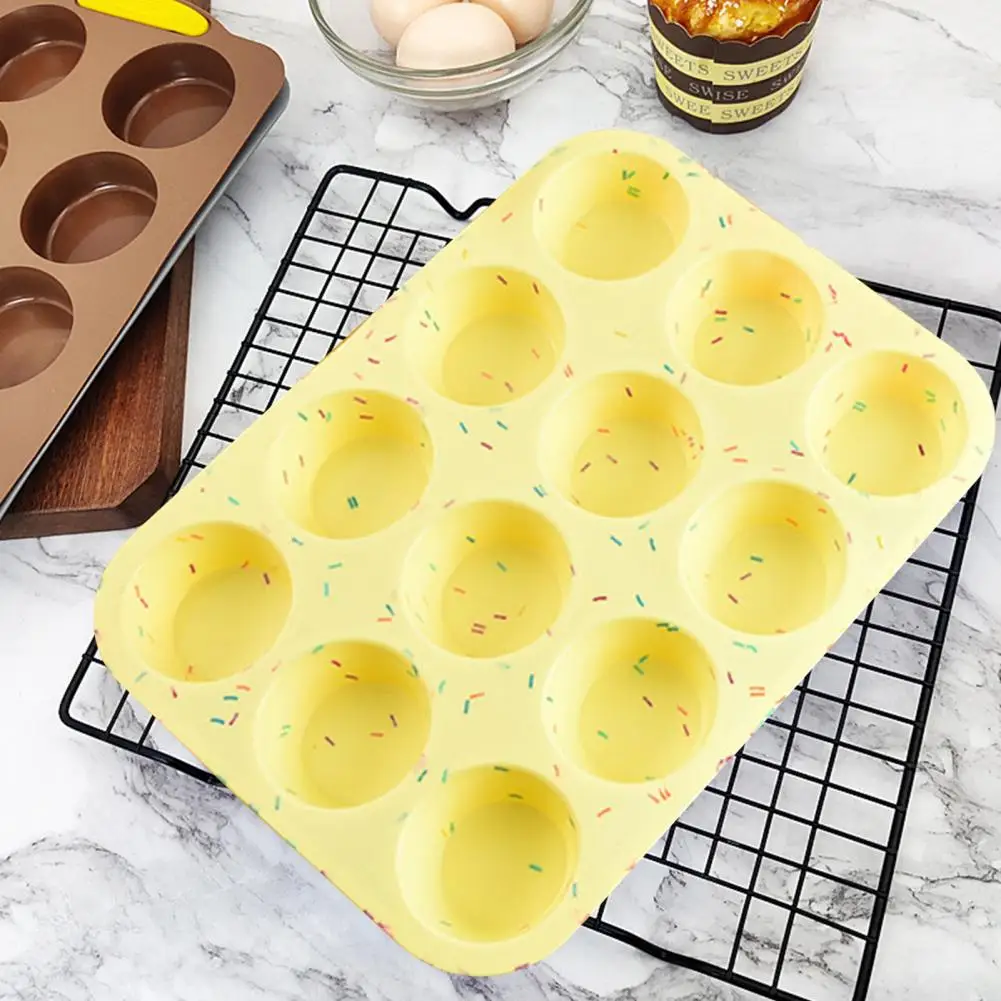 

Silicone Cupcake Trays Easy-release Muffin Pan Non-stick Silicone Cupcake Pan Muffin Tray Set 12-cup Cake for Oven for Cupcakes