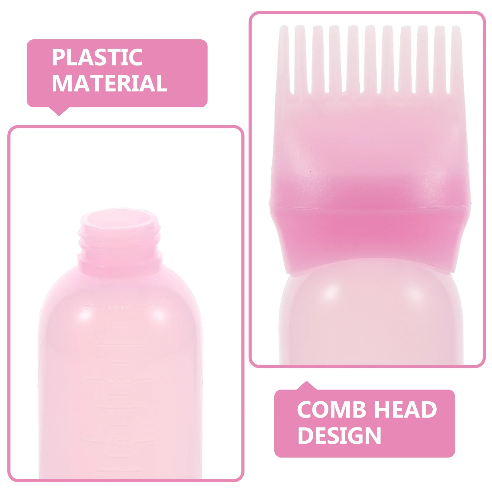 3 Pcs Medicine Bottle Water Applicator Lash Shampoo Alcohol Dispenser Hair Color Root Comb for Scalp Brush