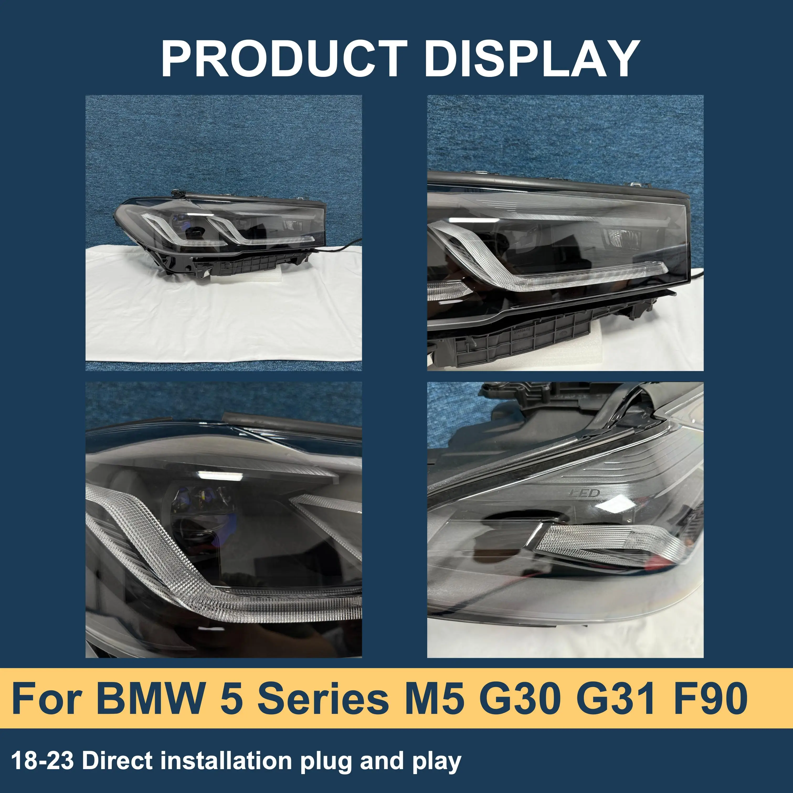 J ONE Yellow White Switch Via Highbeam Headlight For BMW 5 Series M5 G30 G31 F90 2018-2023 For Bmw 5 Series G31 Laser Headlight