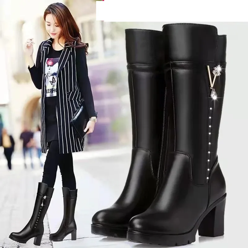 Autumn new mid length Boots Round toe anti slip suede shoes Warm comfortable fashion boots Ladies casual Footwear Botas Zapatos