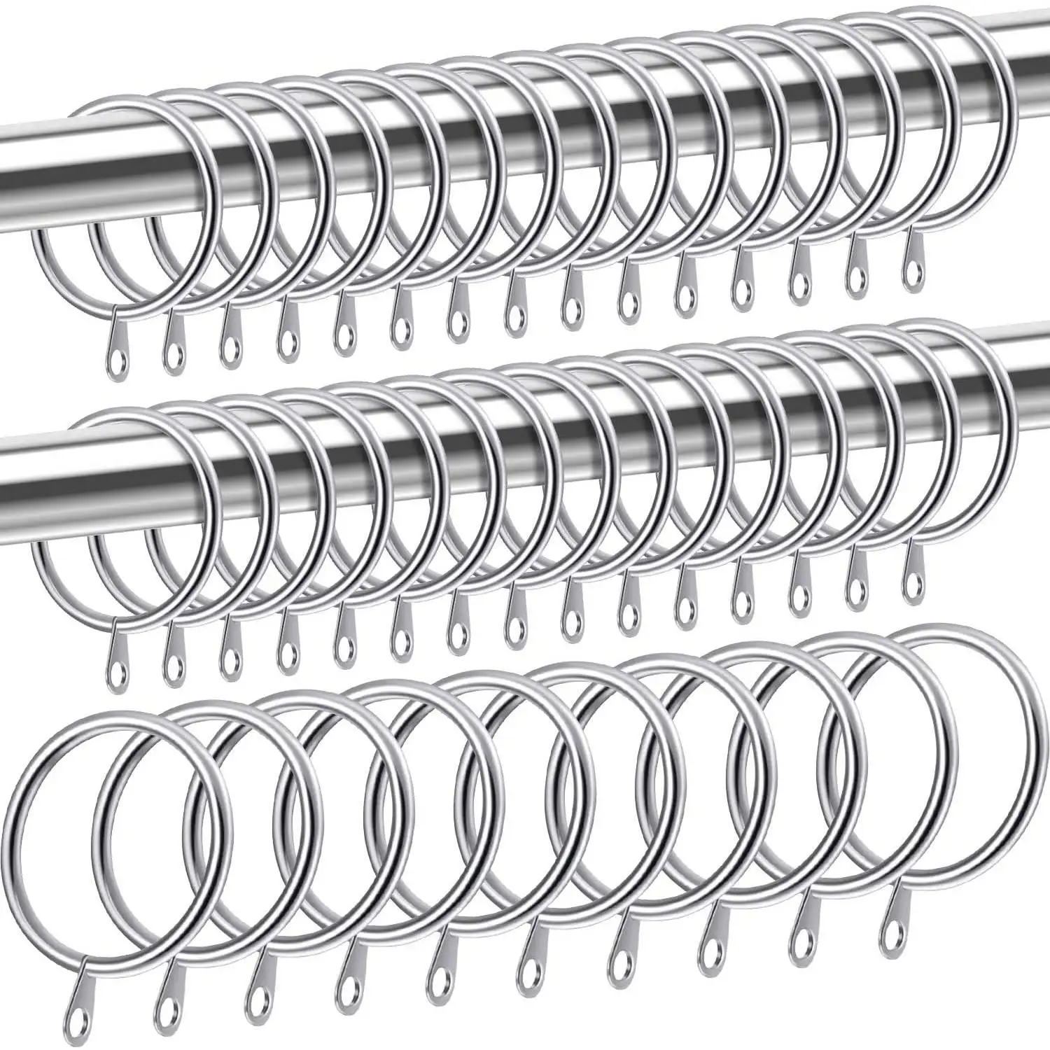 

40 шт., подвесное кольцо для штор и палочек, 32 мм, Внутренний диаметр (серебристый)