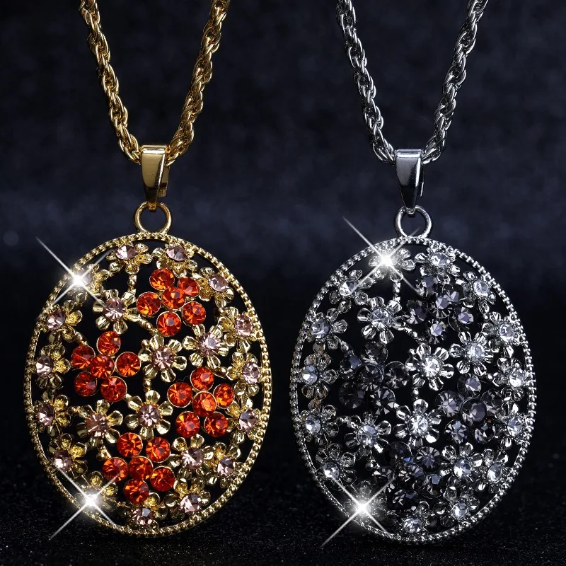 新しい多機能セーターチェーンネックレス、女性に適したロングでファッショナブルなクリスタルペンダント