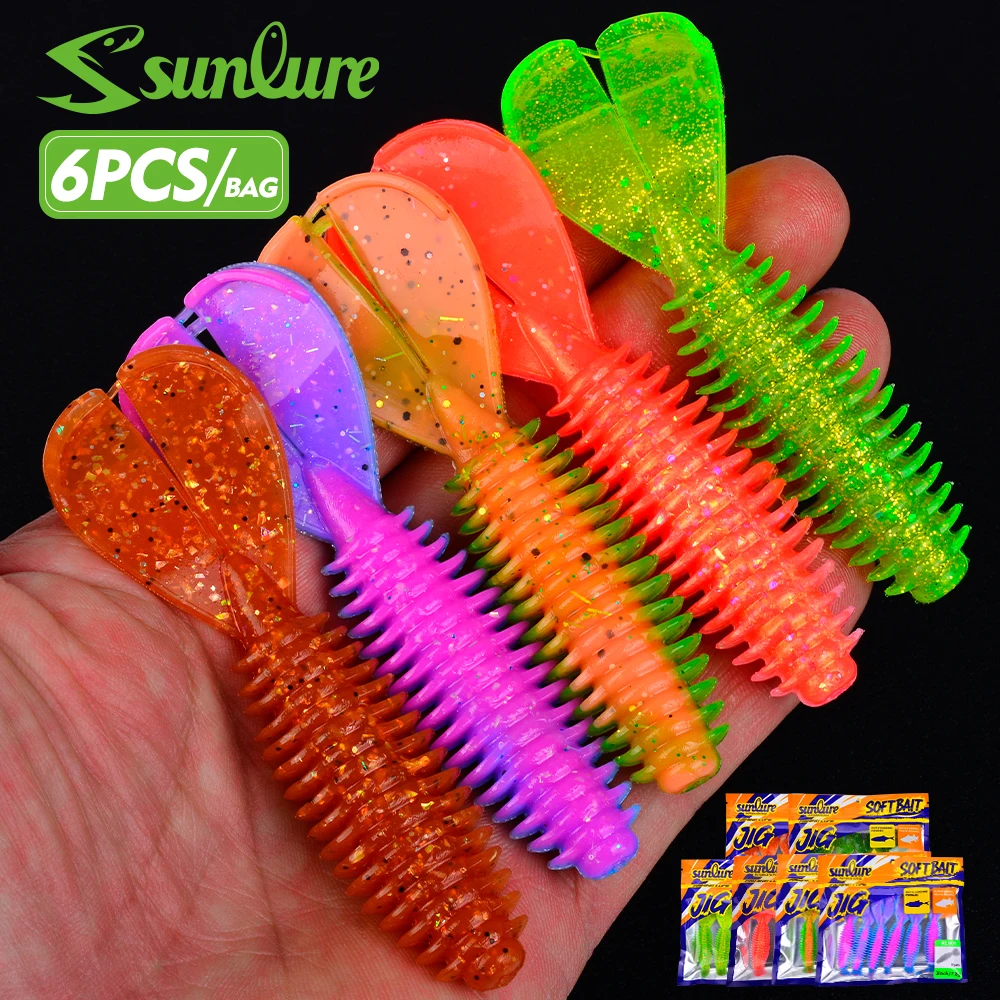 Sunlure 7,62cm & 7,8g Angelköder aus weichem PVC, Krebs- und Garnelen-Imitat, 6 Farben, künstlicher Schwimmköder, Wobbler, Pesca, Wurm, Leurre, Hecht- und Barschköder