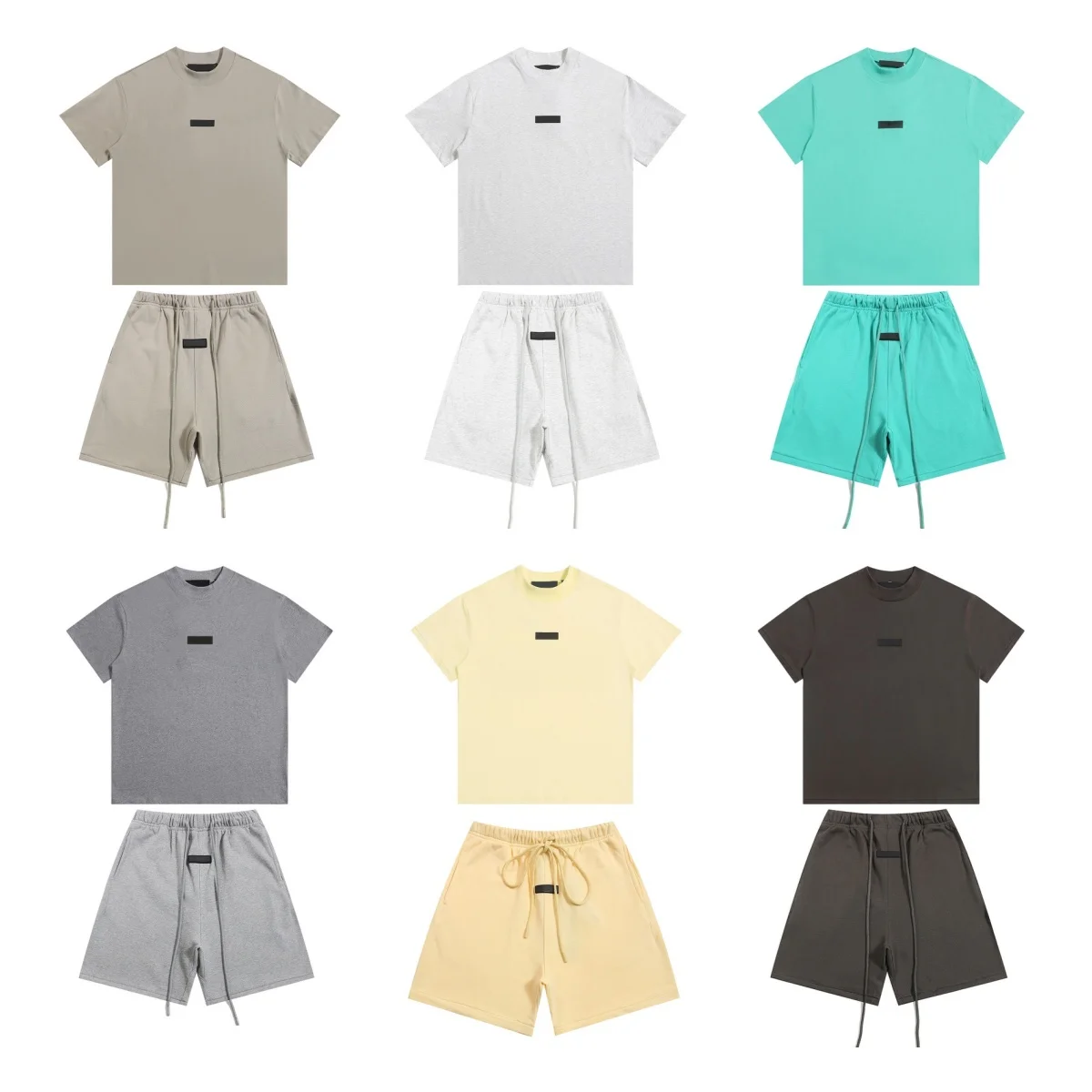 

Trendy Brand Men Women T shirt Shorts Set The Garden Collection New Colorway Solid T shirts Summer Drawstring Shorts Tees Sets