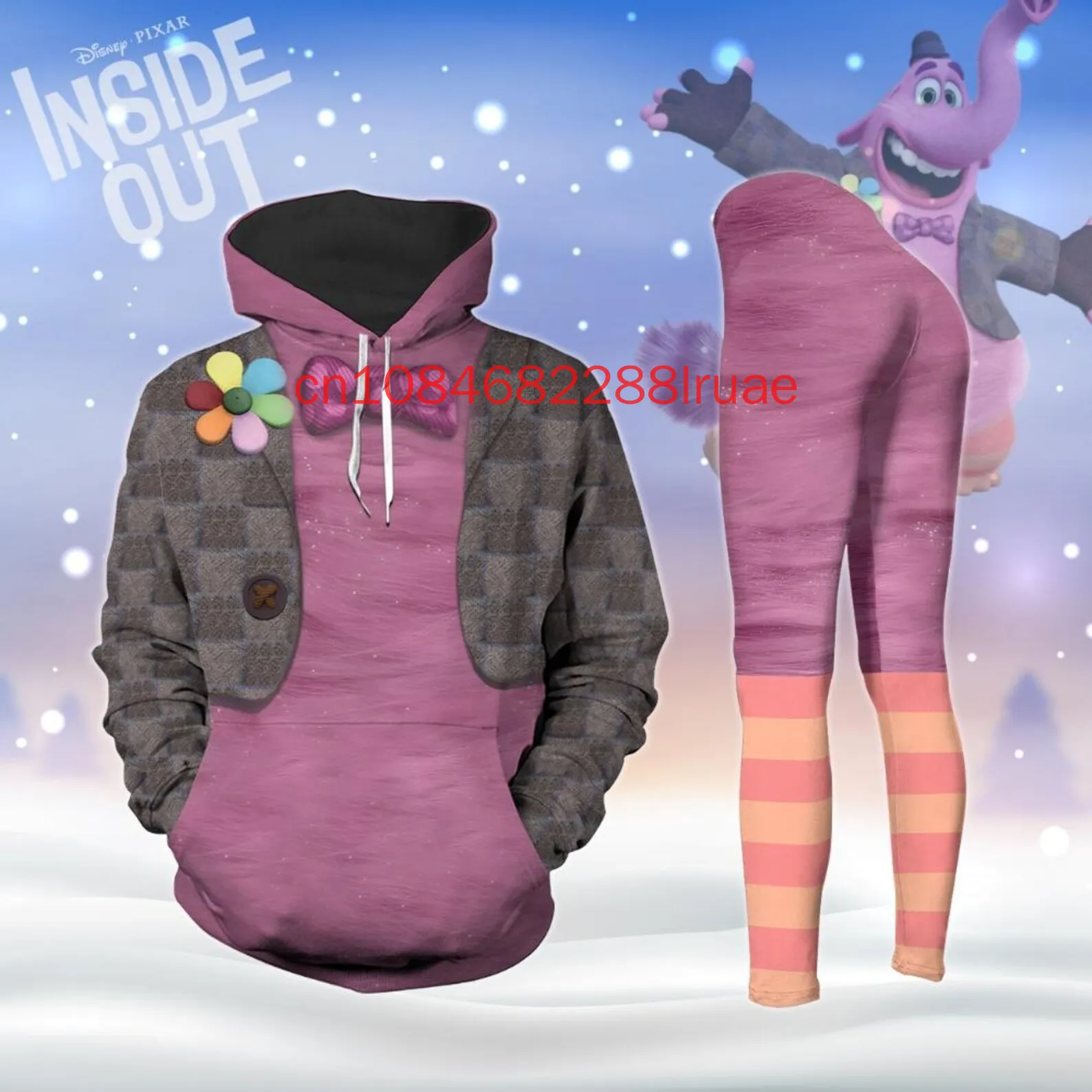 

Disney Inside Out 2 Movie Hoodie And Legging 3D Print Cosplay Bing Bong Yoga Pants For Women