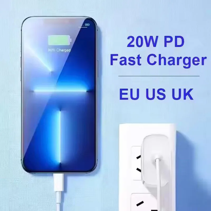 رأس شاحن أصلي أصلي لهاتف Apple iPhone 16/15/14/13 Pro/XS Max/11/8/X/XR/12، شحن سريع USB-C، شحن سريع 20 وات PD da