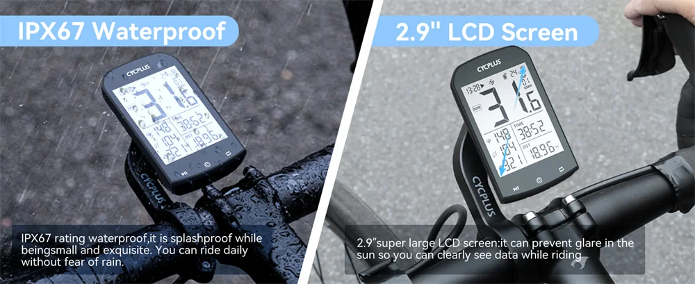 CYCPLUS M1 GPS Fahrradcomputer Trittfrequenz-Geschwindigkeitssensor Kabelloser Tachometer Kilometerzähler ANT+ BLE Fahrrad-Zubehör – Detail 5