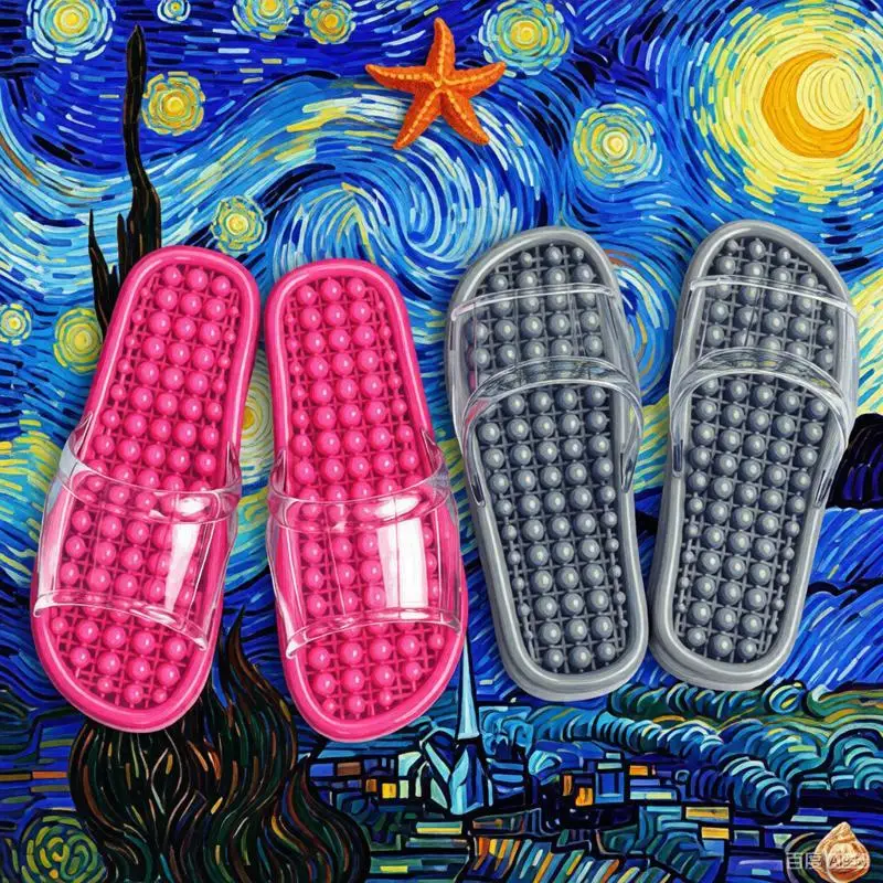 Acupressure Massage Slippers for Women - Non-Slip Bathroom Indoor Summer Foot Unisex Massage Slippers Indoor Men\'s Bath Slippers
