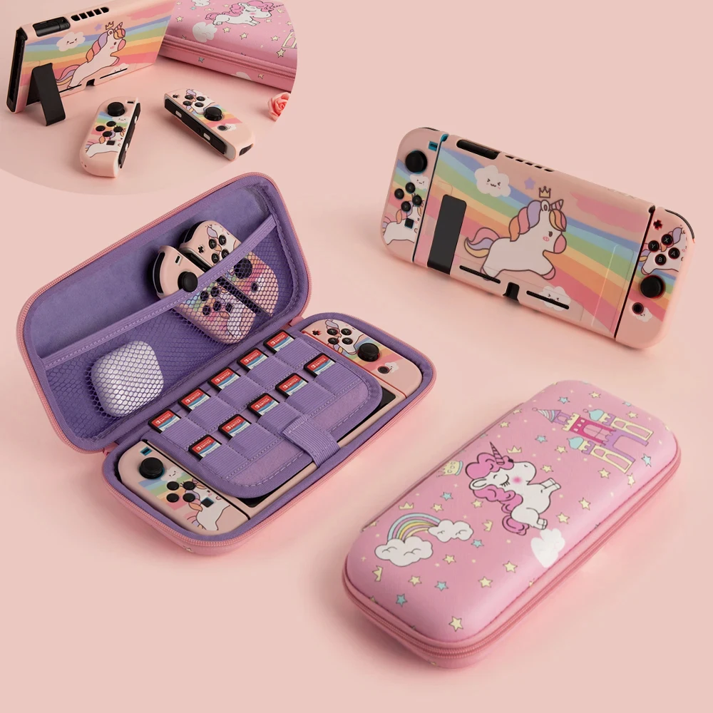 

Портативная сумка для хранения для Nintendo Switch чехол Girls Unicorn Boys Kids, комплект чехлов для контроллера для Nintendo Lite Gaming NS