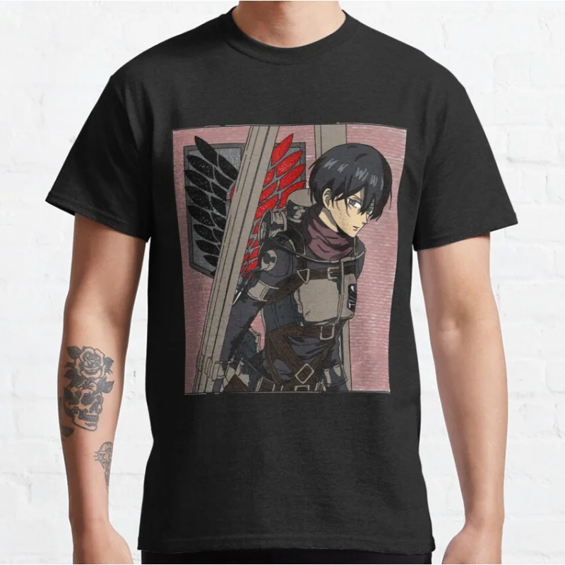 

0416 Mikasa Arckeman ATTACK ON TITAN Anime T shirt for man Large size Tops Manga Graphic Print Y2k Clothes Cartoon Tee