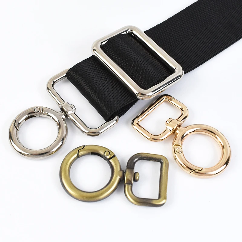 2/5/10Pcs 12-19mm Metal Buckle Rotating Spring Buckles Handbag Shoulder Strap Link Hook O Ring for Keychain Hardware Accessory