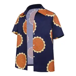 Anime Luffy Cosplay Männer und Frauen Kostüm, Sonnenblume gedruckt, Knopfhemd, Hallople -Cosplay für Erwachsene, Strohhut und Top, Neuankömmling 8 Hauptverkauf Luffy Dressrosa Shirt - №4