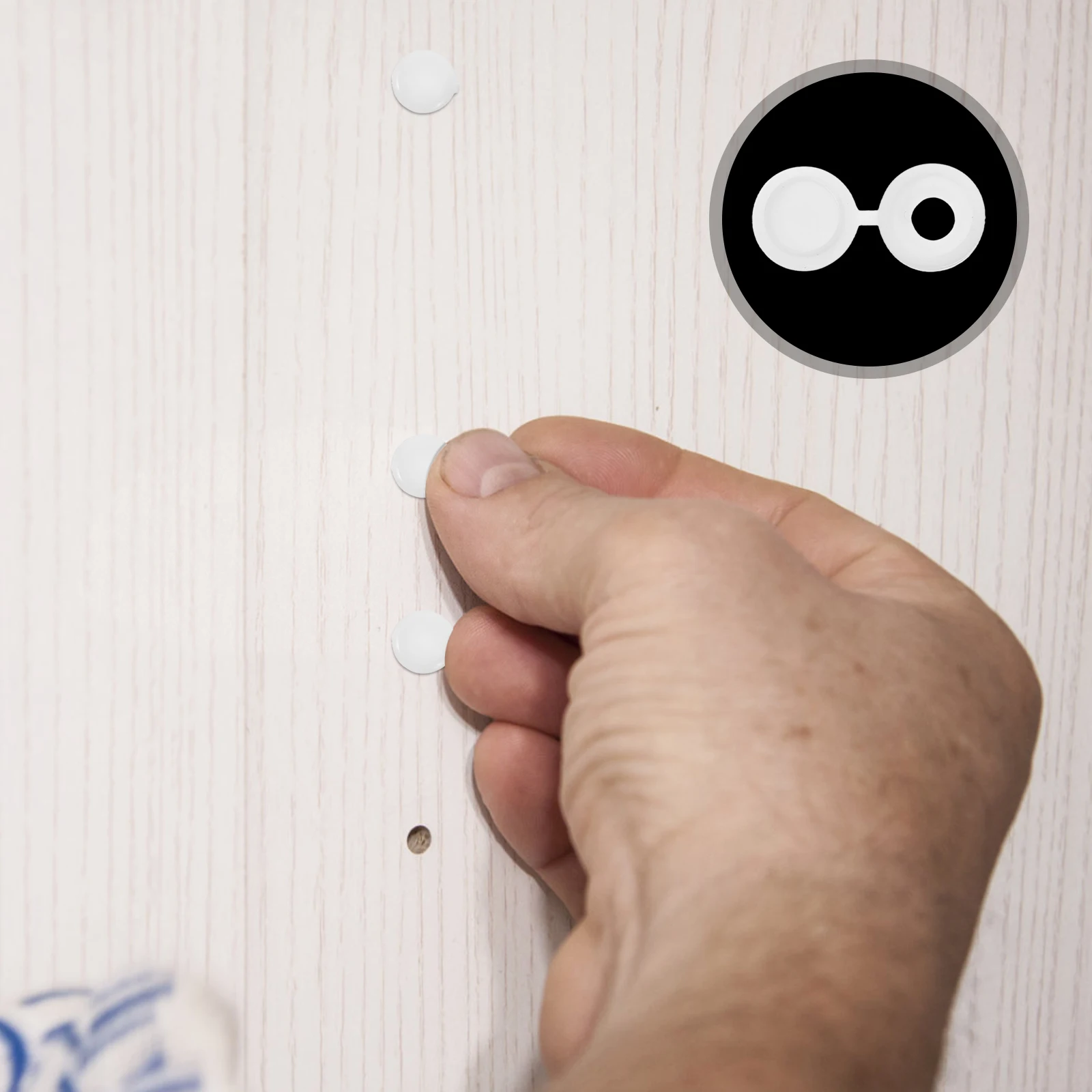 

200Pcs Screw Caps Covers Black Plastic Furniture Screw Hole Covers Decorative Fastener Caps for Cabinet Wardrobe Cupboard Repair