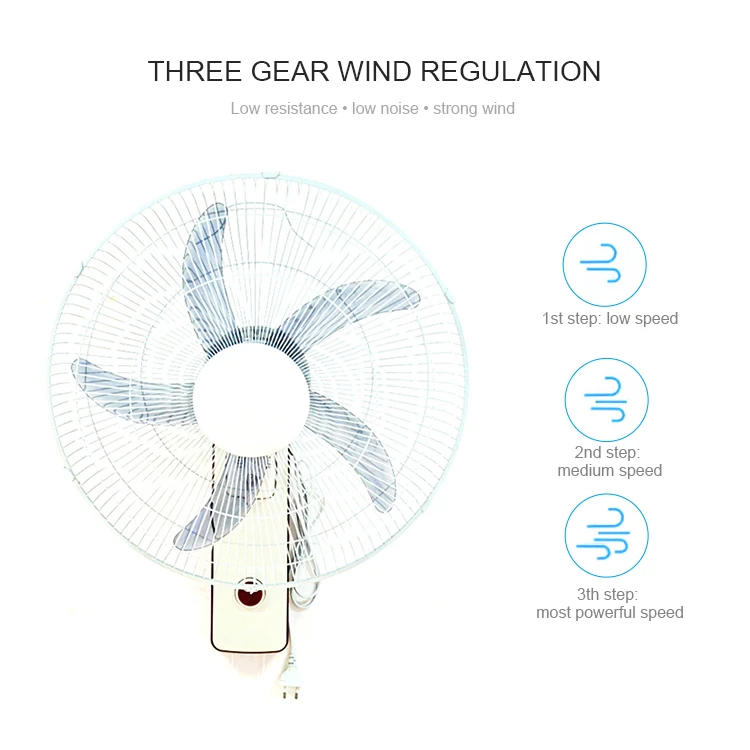 High Performance 16 18 Inch Wall Mounted Industrial Oscillating Fan for Kitchen Bathroom Workshop
