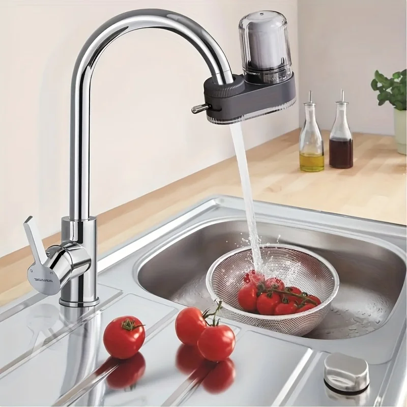 

Faucet filter, suitable for home kitchens and bathrooms, equipped with 2 filter cartridges, detachable for cleaning