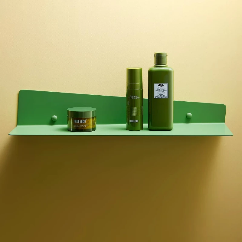 Solid Brass Matcha Green Bathroom Storage Wall Artistic Bathroom Shelf Modern Floating Storage Rack Copper Bathroom Decor Racks