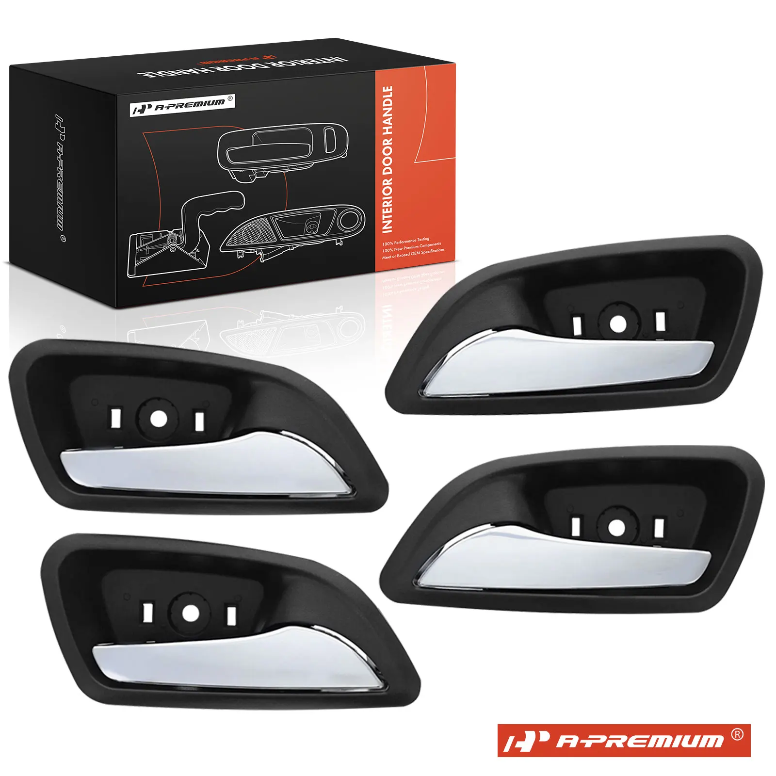 A-Premium 4x Front & Rear Chrome+Black Interior Door Handle for Chevrolet Cruze 2011-2015 Cruze Limited 2016