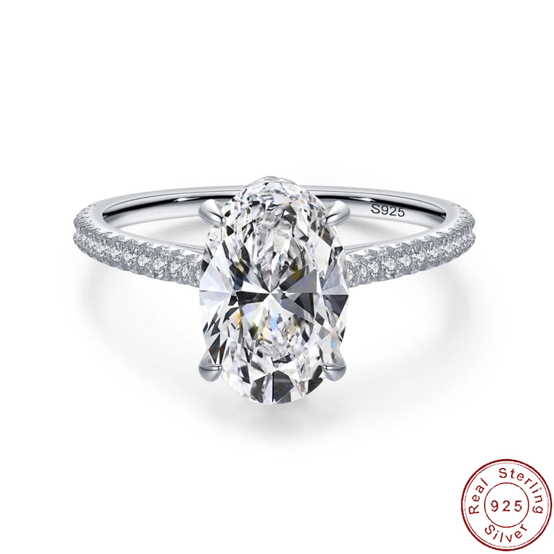 

Women European Pave Big AAA CZ S925 Sterling Silver Ring For Women Birthday Party Wedding Gift Jewelry