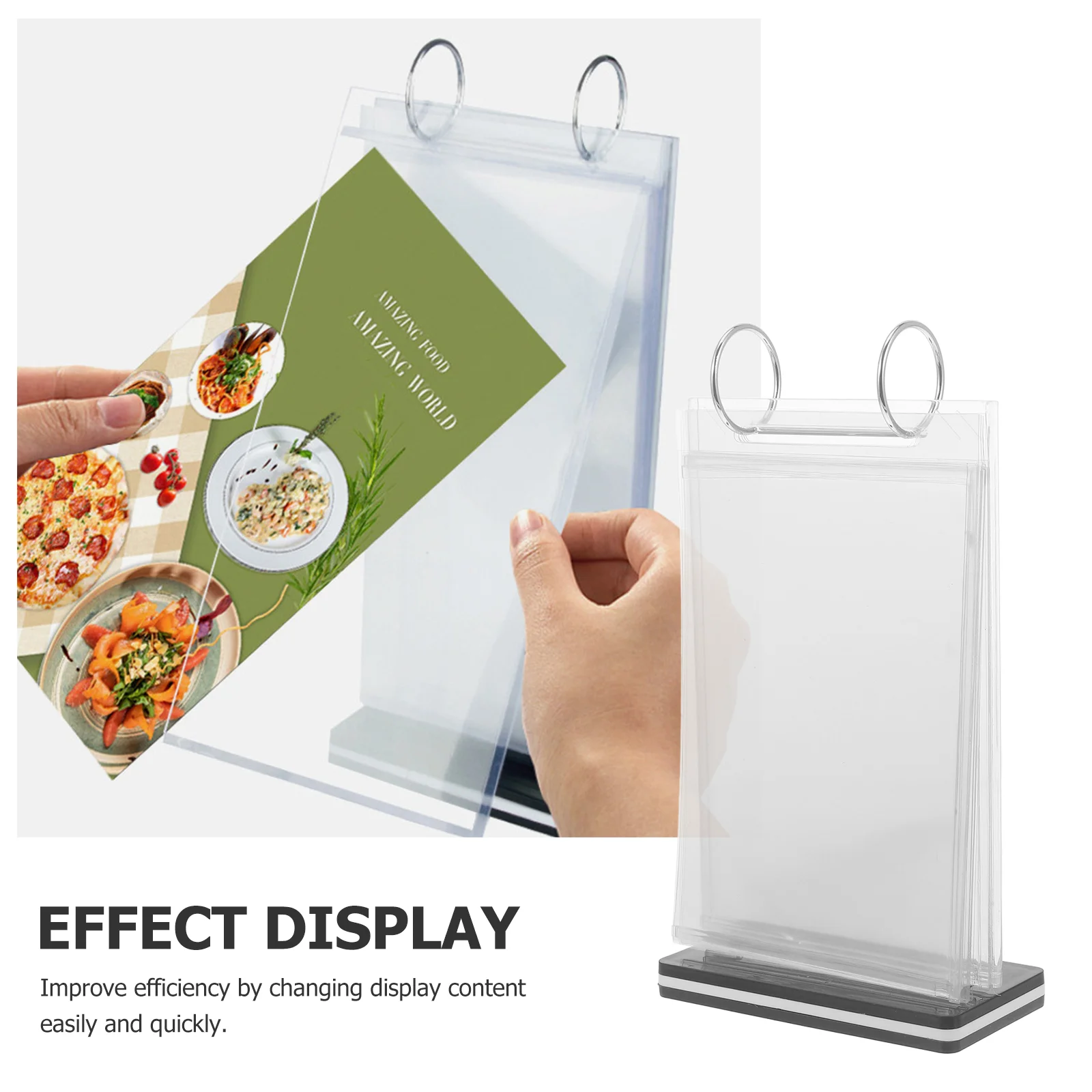 Menü Display Stand Label Tisch Rack Poster Halter Zeichen PVC Eisen mit Basis steht für