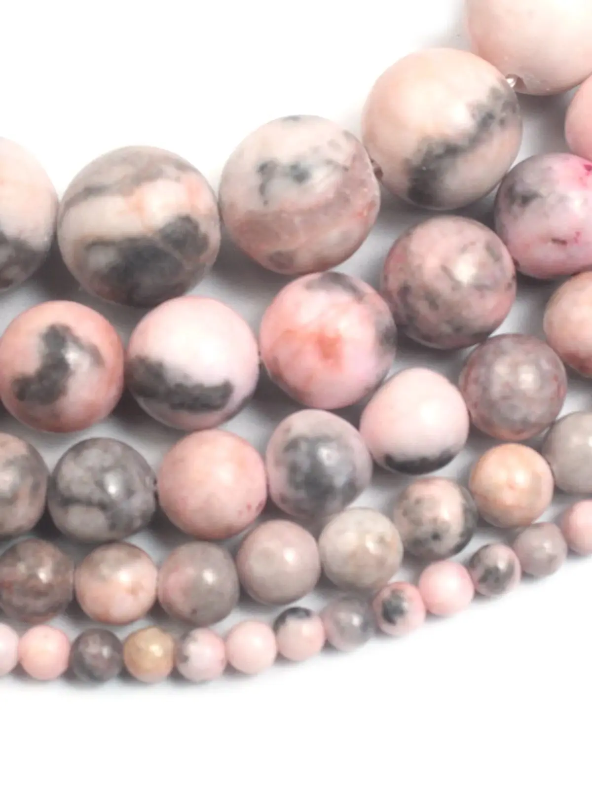 Natursteinperlen, Edelstein, rosa Zebra-Jaspis, runde lose Perlen, 4, 6, 8, 10, 12 mm, für Schmuckherstellung, DIY-Zubehör, Armbänder, Halsketten