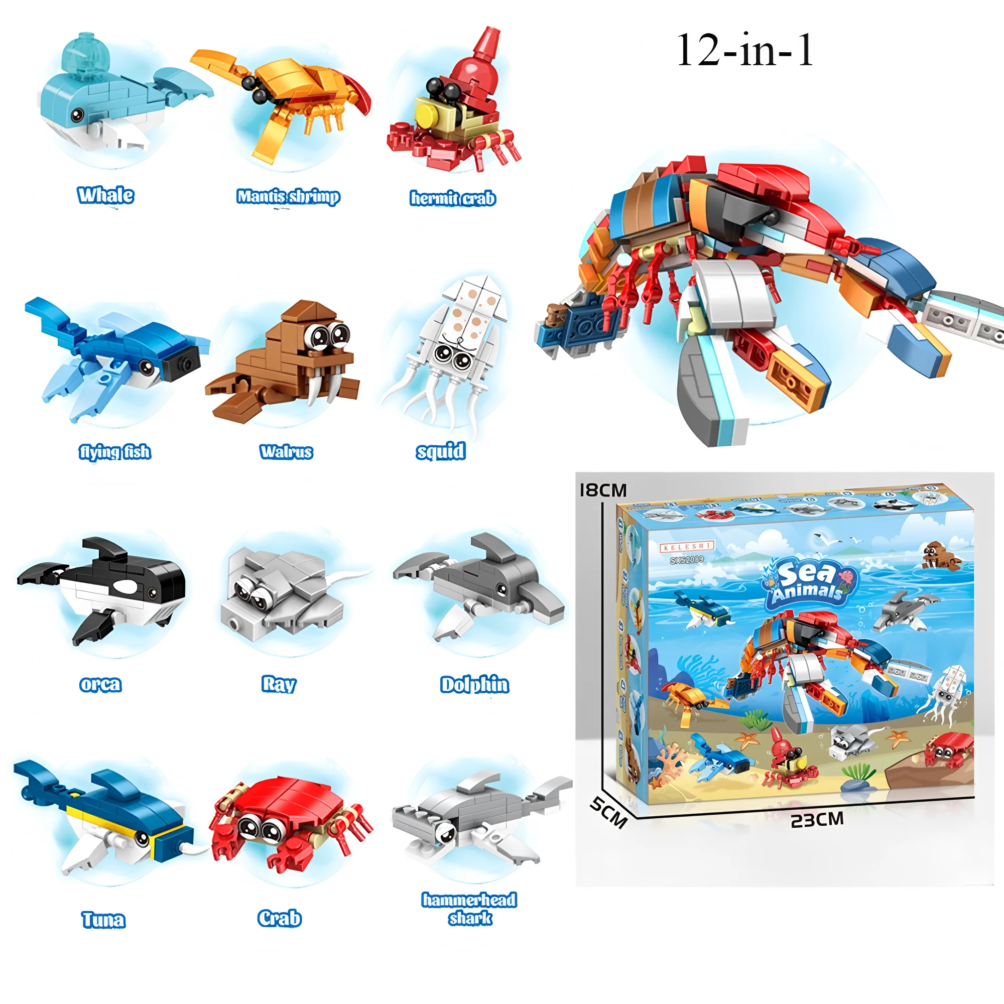 Neues 12-in-1-Dinosaurier-Baustein-Modell, Lernspielzeug für Kinder, Geburtstagsgeschenk, Weihnachtsgeschenk – Detail 2