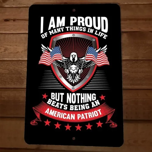 Letrero Metálico de Pared con la Frase 'Nada es más americano que ser americano' para el 4 de julio