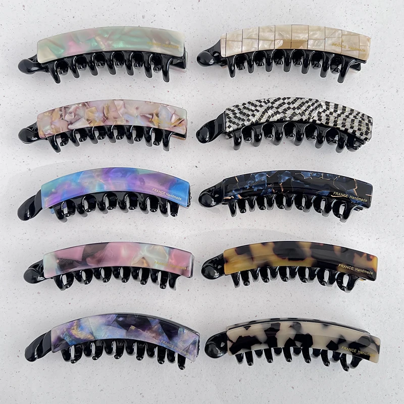 Koreanischer FRANKREICH hochwertiger kleiner Bananenclip, vertikaler Clip, einfacher Pferdeschwanz-Clip mit Leopardenmuster, rutschfester Twist-Clip