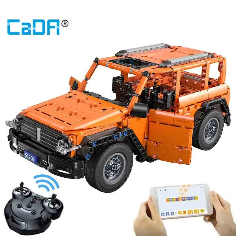 Cada 561Pcs Rc App Programma Tank Suv 1:12 Trucks Pick-Up Bakstenen Stad Off-Road Afstandsbediening Auto Bouwstenen Speelgoed Voor Jongens Cadeau