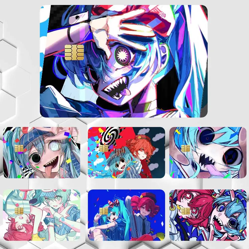 Mesmeriseur ! Teto et Miku ! Film adhésif pour carte de crédit, carte de débit, autocollants imperméables