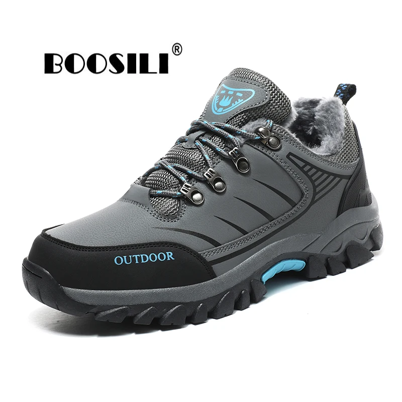 

LEISURE Mens Outdoor Winter Shoes 2024 Mensrushed Snow Boots Antiskid Bottom Keep Waterproof