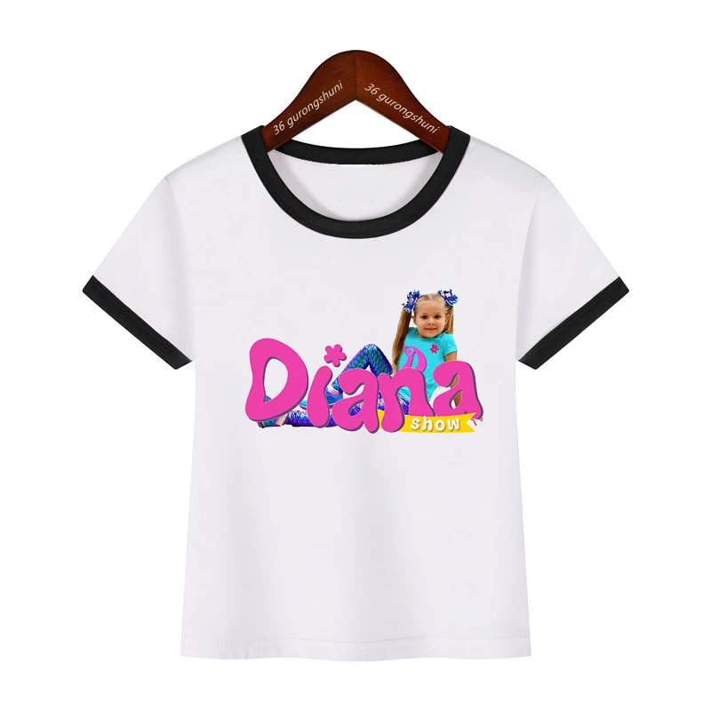 

2022 T-Shirt For Girls Cute Diana Cartoon Print Kids Tshirt Fashion Girls Clothes Summer Short Sleeve Kids Clothes Tshirt Tops