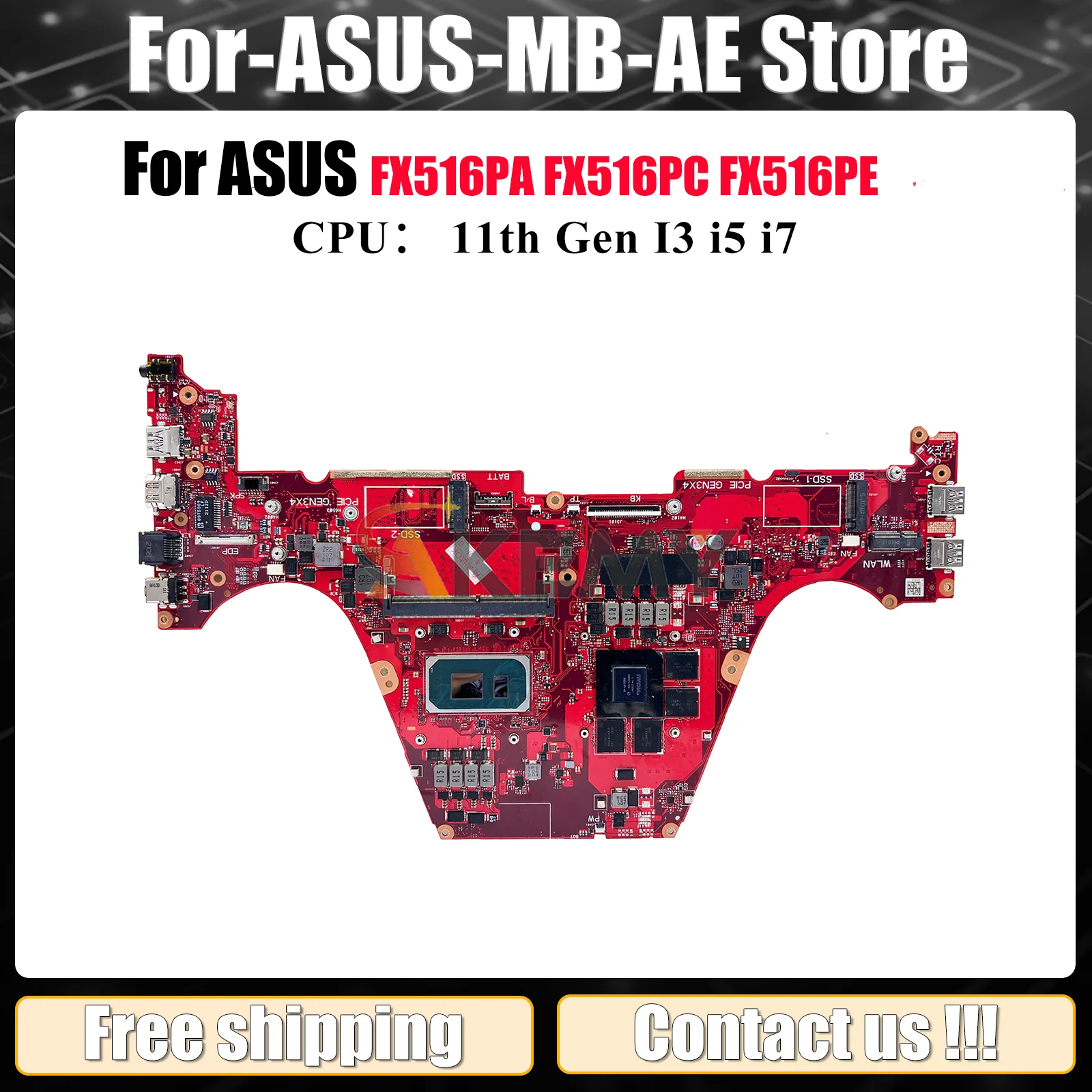 

FX516PC Материнская плата для ноутбука ASUS TUF Gaming FX516PE FX516PA FX516PC FX516P Материнская плата с 11-го поколения I3 i5 i7 100% tests OK stk