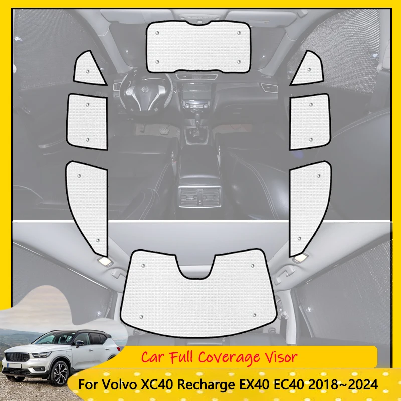 

For Volvo XC40 Recharge EX40 EC40 2018~2024 2019 Car Anti-UV Windshield Cover Reflective Visors Full Coverage Sunshades Auto