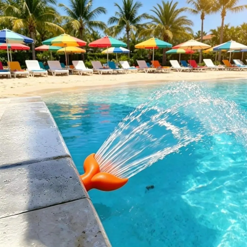 3/4 Inch Universal Swimming Pool Fountain Oxygenating Fountain Effect Mermaid Tail Pool Sprayer Wide Fan Waterfall
