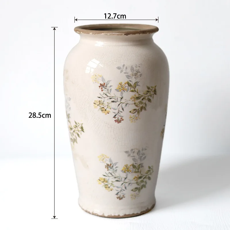 Rustic Vintage Ceramic Vase for Flower Arranging - Premium Water Cultivation Flower Vase, Home Décor Ornament